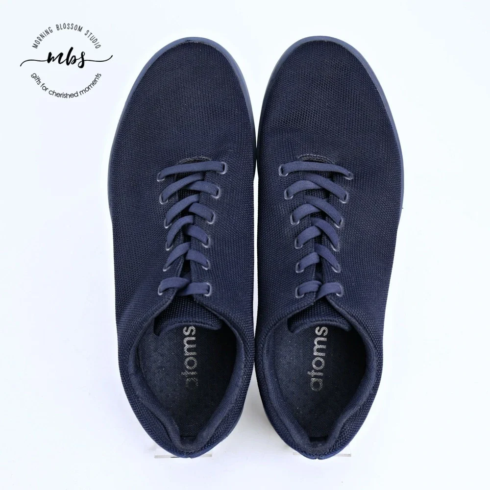 Atoms Model R40 Casual‎ Breathable Knit Sneakers Blue Men 11.75 Women 13.25